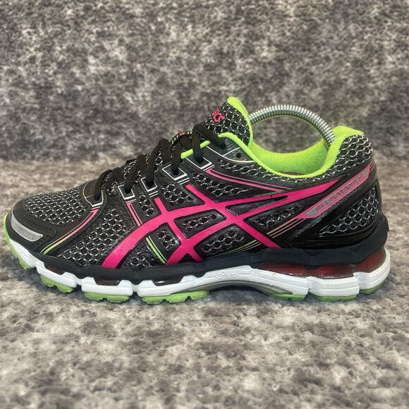 ASICS GEL-Kayano 19 Women’s 10 Running Shoes Black Pink Green T350N Sneakers - Picture 3 of 10